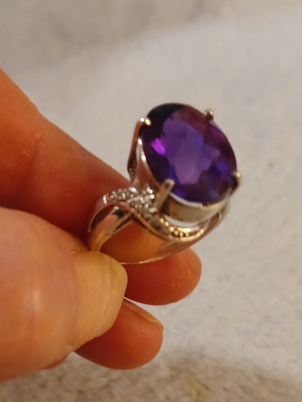 SS Amethyst and Topaz Ring